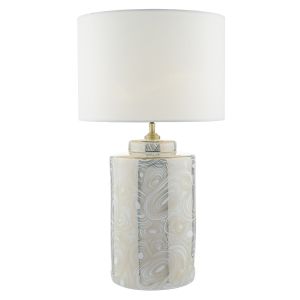 Ayesha 1 Light E27 White With Gold Table Lamp With Inline Switch (Base Only)