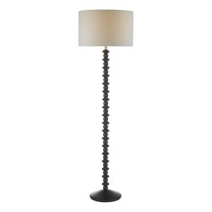 Louisna 1 Light E27 Black Ash Floor Lamp With Foot Switch (Base Only)