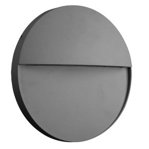 Baker Wall Lamp Large Round, 6W LED, 3000K, 275lm, IP54, Anthracite, 3yrs Warranty