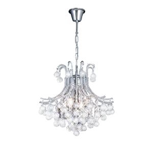 Bask Pendant Round 4 Light E14 Polished Chrome/Crystal