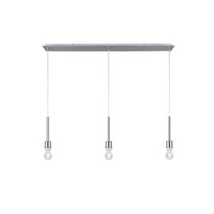 Baymont Polished Chrome 3 Light E27 Universal  Linear Pendant, Suitable For A Vast Selection Of Shades 3m