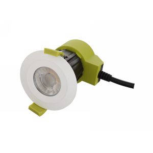 Bazi, 10W, 350mA, White, Dimmable LED Fire Rated Downlight, Cut Out: 70mm, 840lm, 38° Deg, 5000K, IP65, DRIVER INC., 5yrs Warranty