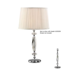 Bella Crystal Table Lamp WITHOUT SHADE 1 Light E27 Silver Finish