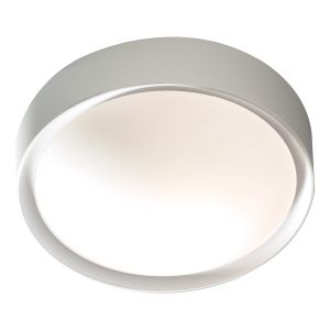 Beta 1 Light E27 White Bathroom IP44 Flush Light With Opal Glass Shade
