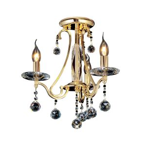 Bianco Ceiling 3 Light E14 French Gold/Crystal