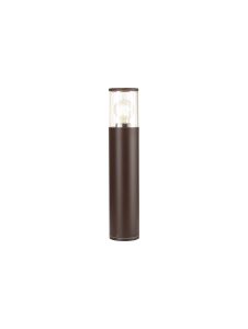 Bizet 45cm Post Lamp 1 x E27, IP54, Matt Brown/Clear, 2yrs Warranty