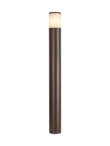 Bizet 90cm Post Lamp 1 x E27, IP54, Matt Brown/Opal, 2yrs Warranty