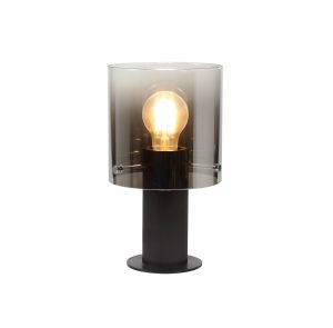 Blok Table Lamp, 1 Light Table Lamp E27, Black/Smoke Fade Glass