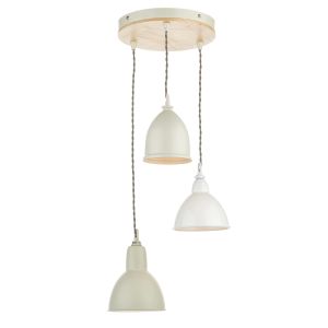 Blyton 3 Light Pendant Moulti Coloured/Natural Wood Finish