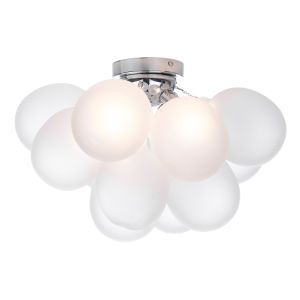 Bubbles 4 Light G9 Polished Chrome Flush Ceiling Light With Frosted Glass