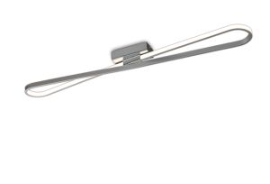 Bucle Ceiling 36W LED 3000K, 3150lm, Silver, Polished Chrome, Frosted Acrylic, 3yrs Warranty