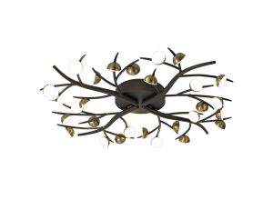 Camino 28 Light Flush, 28 x 3W LED, 3000K, 4400lm, Black/Antique Brass, 3yrs Warranty