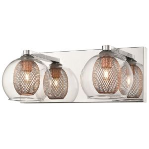 Doralice 2 Light G9 Polished Chrome Double Insulated Wall Light With Inner Copper Mesh & Outer Clear Glass