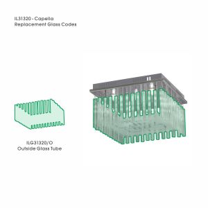 Capella 12cm Outside Glass Tube For IL31320/IL31321