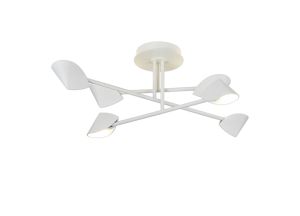 Capuccina Medium 6 Light Semi Flush, 45W LED, 3000K, 3100lm, White, 3yrs Warranty