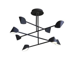 Capuccina 8 Light Fixed Pendant, 61.5W LED, 3000K, 4000lm, Black, 3yrs Warranty