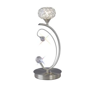 Cara Table Lamp 1 Light G9 Satin Nickel/Crystal