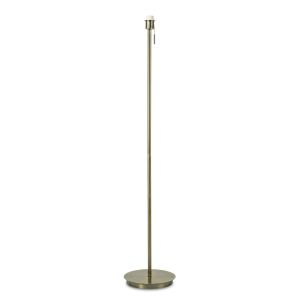 Carlton Round Flat Base Floor Lamp Without Shade, Switched Lampholder, 1 Light E27 Antique Brass