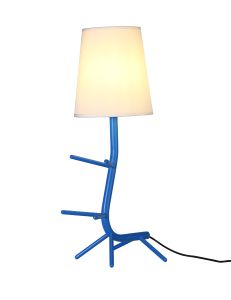 Centipede Table Lamp With Shade, 1 x E27, Blue / White