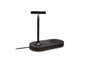 Ceres Table Lamp With Mobile Phone Induction Charger & USB Charger, 6W LED, 3000K, 450lm, Black, 3yrs Warranty