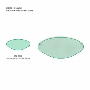 Clester Replacement Large Frosted Alabaster Glass For D0390, D0393