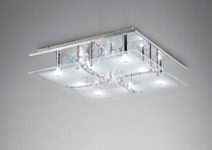 Chisora Square Ceiling 9 Light G9 Polished Chrome/Glass/Crystal