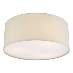 Cierro 3 Light E27 Taupe Flush Ceiling Light With Diffuser 40cm