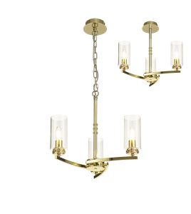 Cindy Pendant/Semi Flush, 3 x E14, Polished Gold