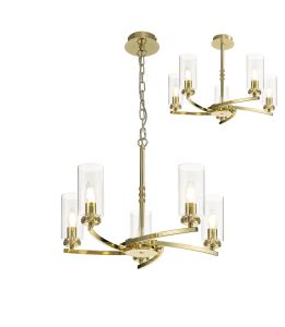 Cindy Pendant/Semi Flush, 5 x E14, Polished Gold