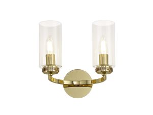 Cindy Wall Lamp Switched, 2 x E14, Polished Gold