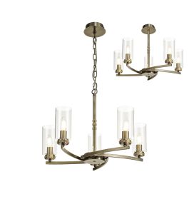 Cindy Pendant/Semi Flush, 5 x E14, Antique Brass