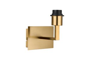 Clara 1 Light Wall Lamp Switched (FRAME ONLY), E27 Brass Gold