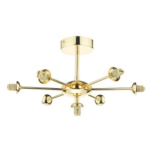 Cohen 7 Light G9 Polished Gold Semi Flush Fitting (Frame Only)