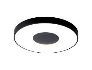 Coin 65cm Round Ceiling 100W LED With Remote Control 2700K-5000K, 6000lm, Black, 3yrs Warranty