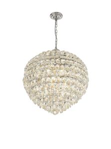 Coniston Pendant, 12 Light E14, Polished Chrome/Crystal Item Weight: 29.2kg