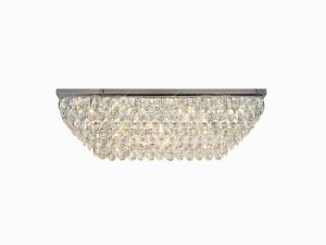 Coniston Linear Flush Ceiling, 11 Light E14, Polished Chrome/Crystal Item Weight: 21.8kg