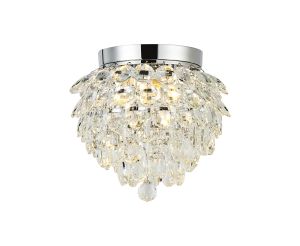 Coniston IP Ceiling, 3 Light G9, IP44, Polished Chrome/Crystal