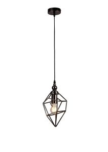 Bron Small Pendant, 1 x E27, Black Nickel