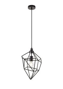 Bron Medium Pendant, 1 x E27, Black Nickel