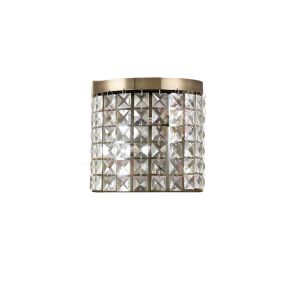 Cortina Wall Lamp 2 Light G9 Antique Brass/Crystal