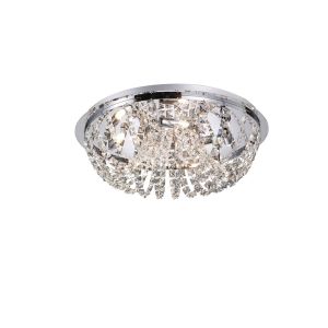 Cosmos 42cm Flush Ceiling 5 Light G9 Polished Chrome/Crystal