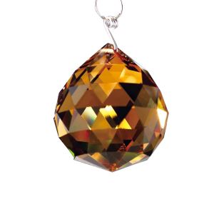 Crystal Sphere Amber 40mm, No Ring Or Pin Included