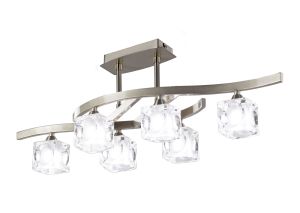 Cuadrax Rectangular Semi Flush 6 Light G9 Satin Nickel (0004023)