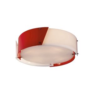 Dakota Ceiling Small 4 Light E27 Polished Chrome/Red & White Acrylic