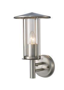 Dalton Wall Lamp 1 Light E27 IP44 Exterior Stainless Steel/Clear