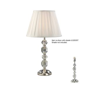 Dana Crystal Table Lamp WITHOUT SHADE 1 Light E14 Silver Finish