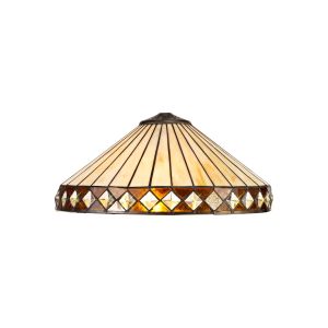 Dareham Tiffany 40cm Shade Only Suitable For Pendant/Ceiling/Table Lamp, Amber/Ccrain/Crystal