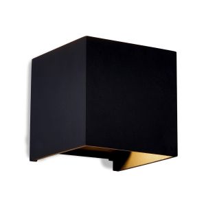 Davos Square Wall Lamp, 2 x 6W LED, 3000K, 1100lm, IP54, Sand Black, 3yrs Warranty