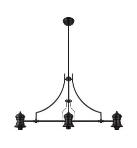 Davvid (FRAME ONLY) Linear Pendant, 3 x E27,Matt Black