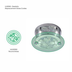 Destello 30cm Round With Crystal Replacement Glass For IL30983